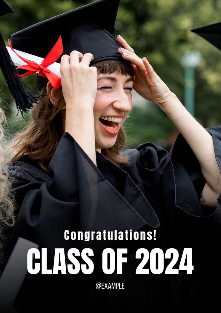 Graduation poster template, editable text and design