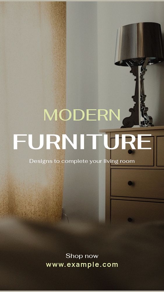 Modern furniture Instagram story template, editable text