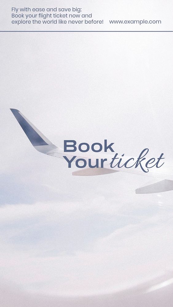 Flight ticket Instagram story template, editable text