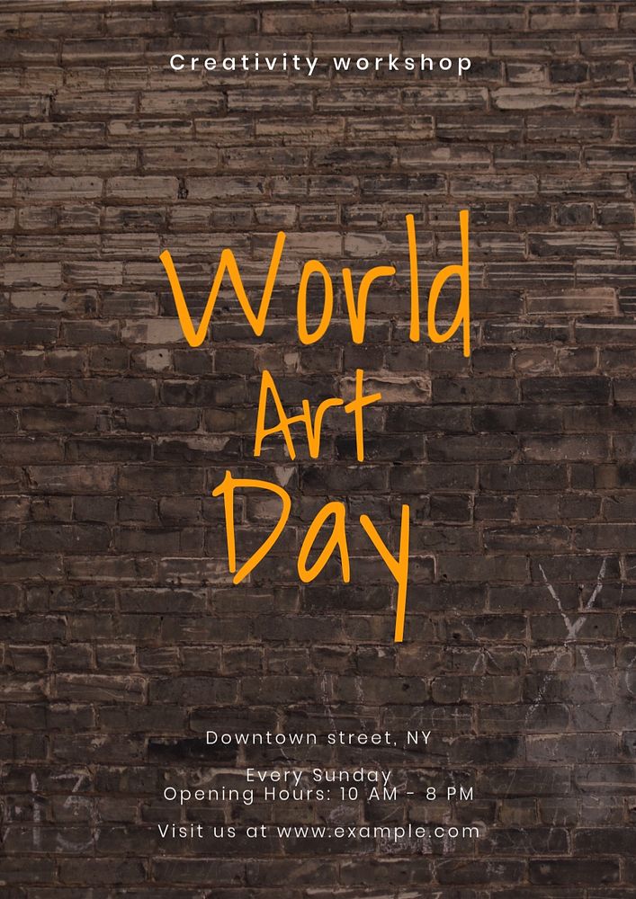 World art day poster template, editable text and design