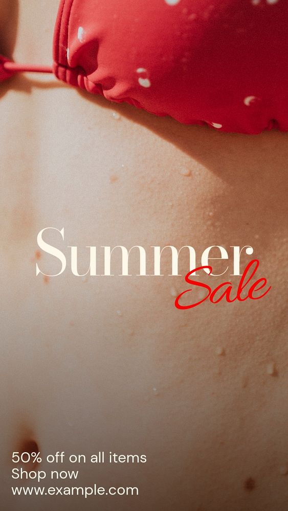 Summer sale Instagram story template, editable text