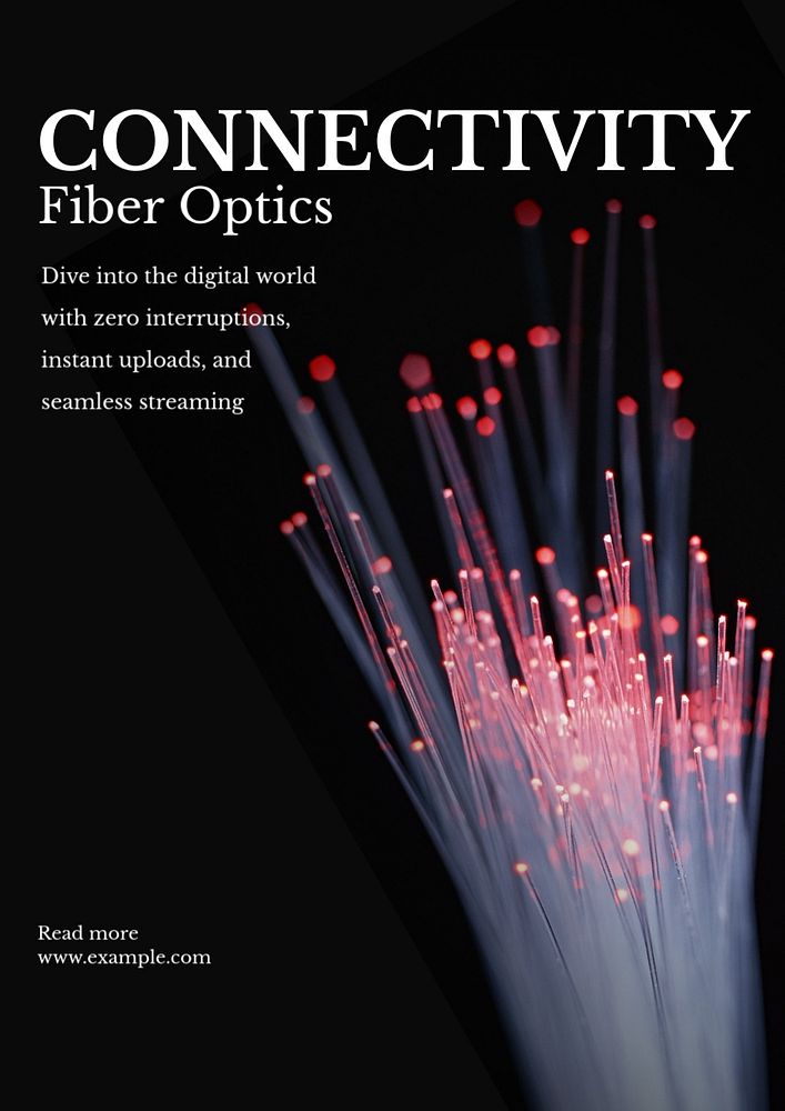 Fiber optics poster template, editable text and design