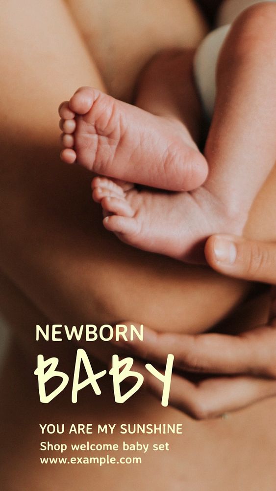 Baby essentials Instagram story template, editable text