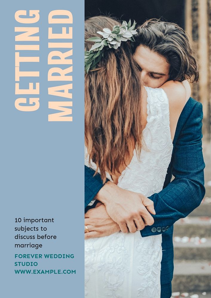 Marriage poster template, editable text & design