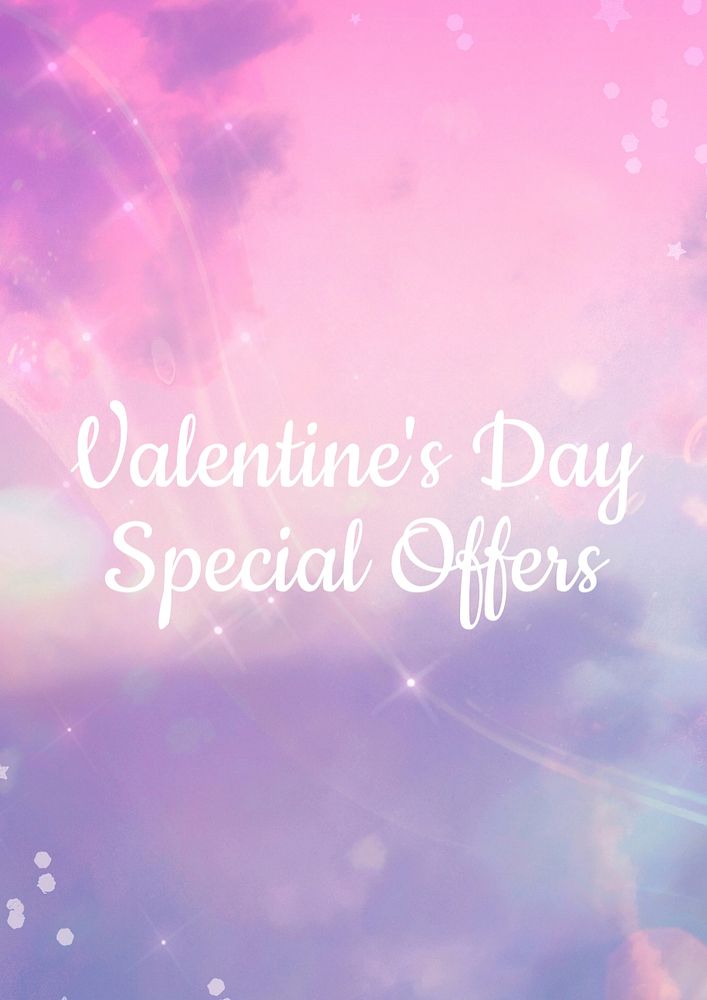 Valentine's offer poster template, editable text & design