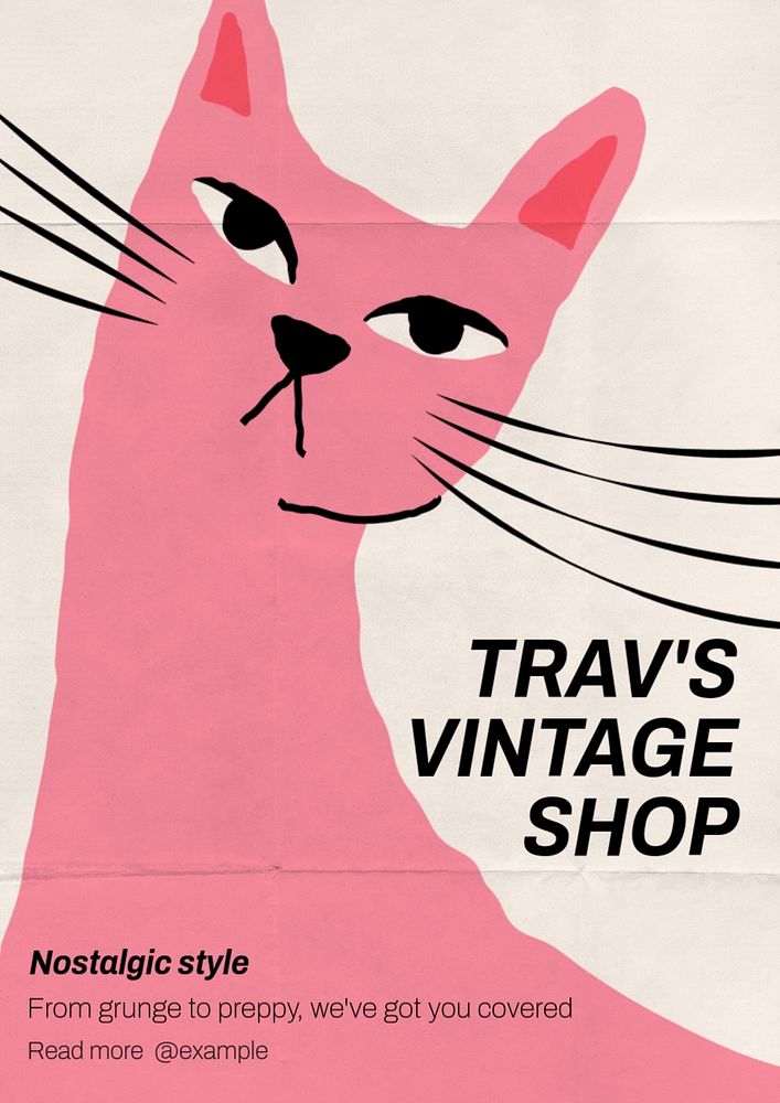 Vintage shop  poster template, editable text & design