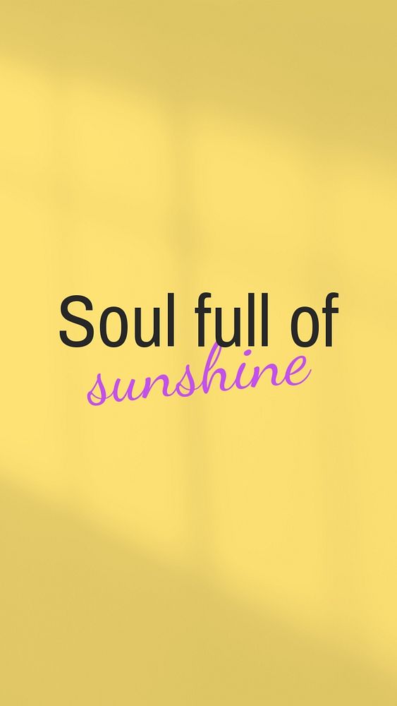 Soul full of sunshine Instagram story template, editable text