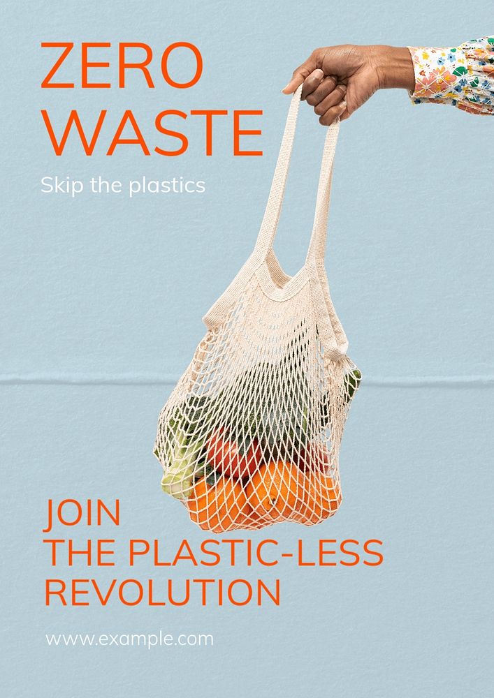 Zero waste  poster template, editable text & design