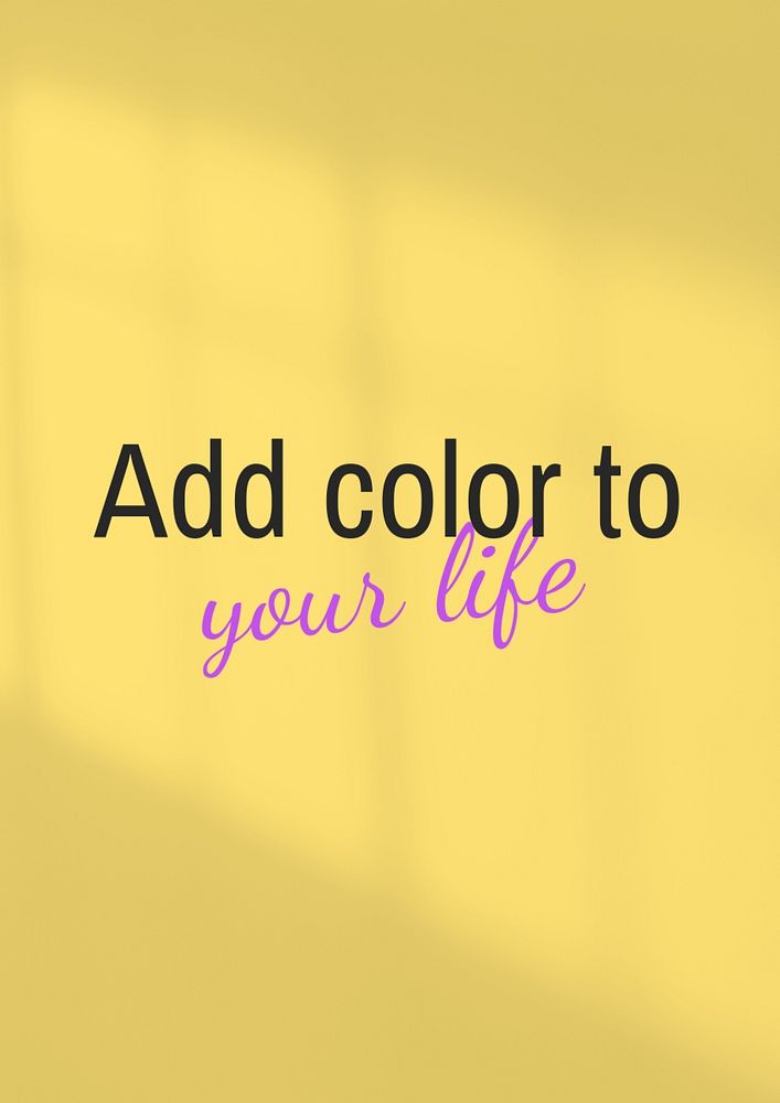 Colorful life quote poster template, editable text & design