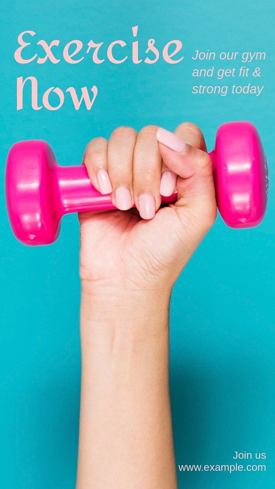 Exercise now Instagram story template, editable text