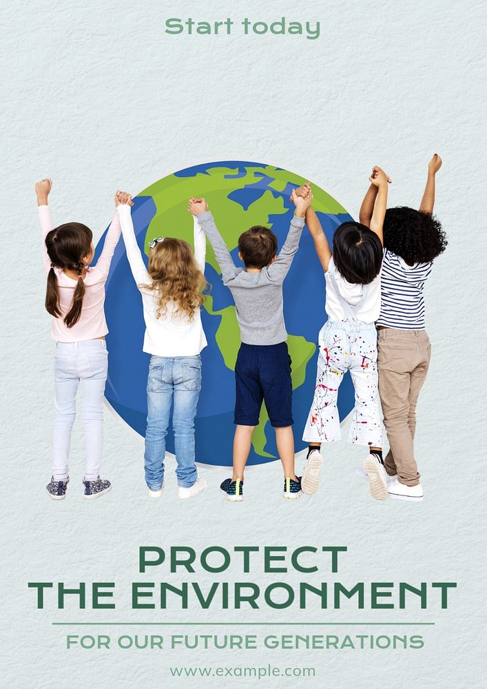 Protect the environment  poster template, editable text & design