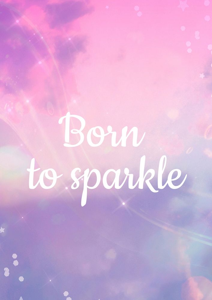 Born to sparkle poster template, editable text & design