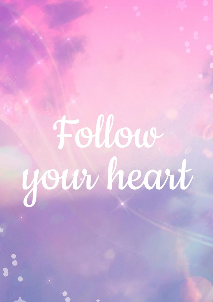 Follow your heart poster template, editable text & design