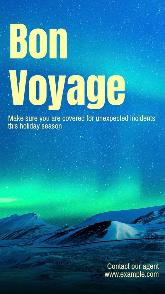 Bon voyage Instagram story template, editable text