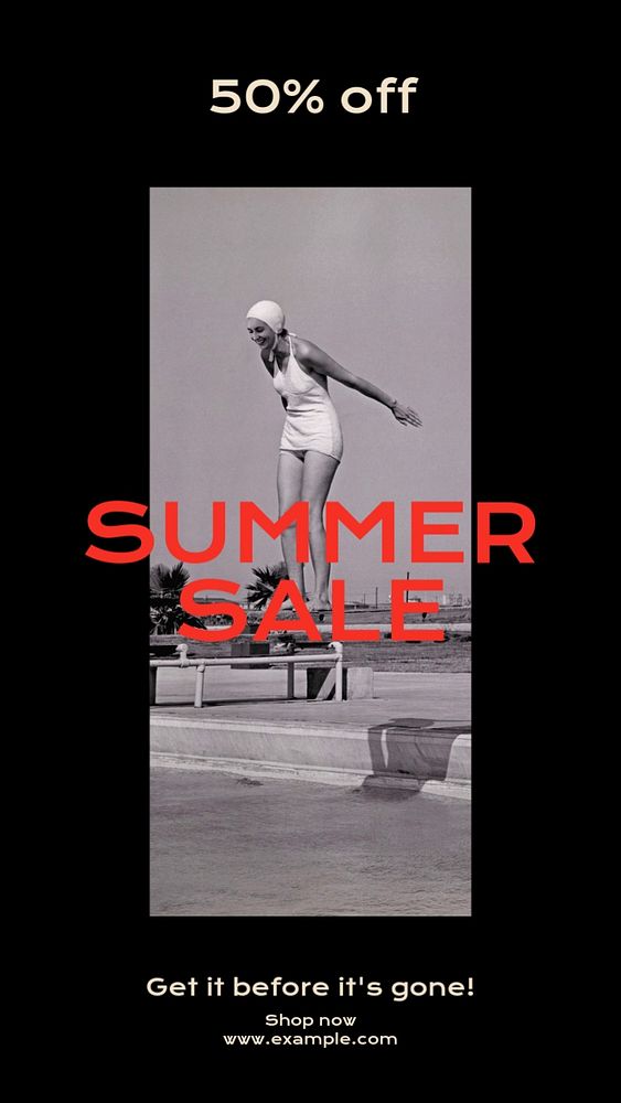 Summer sale  social story template, editable Instagram design