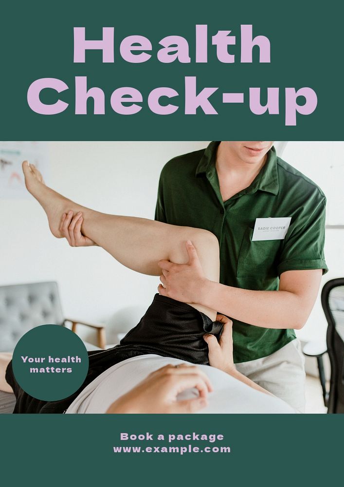 Health check-up poster template, editable text and design