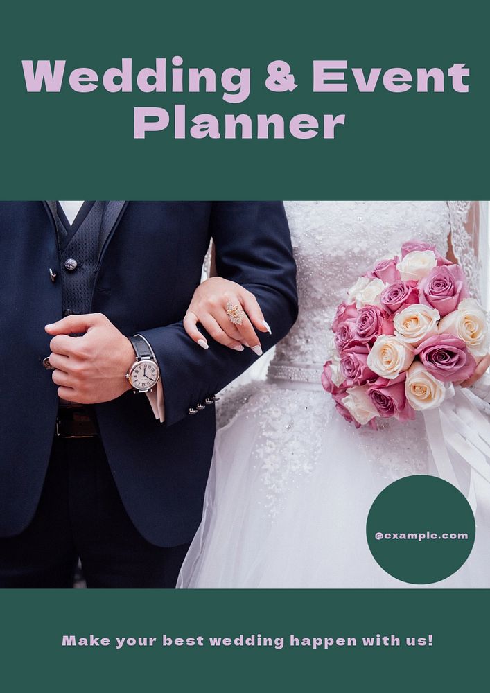 Wedding planner poster template, editable text and design