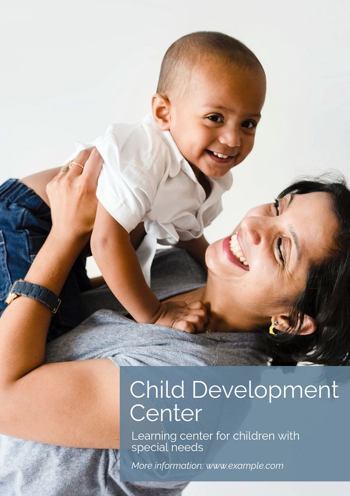 Child development center poster template, editable text & design