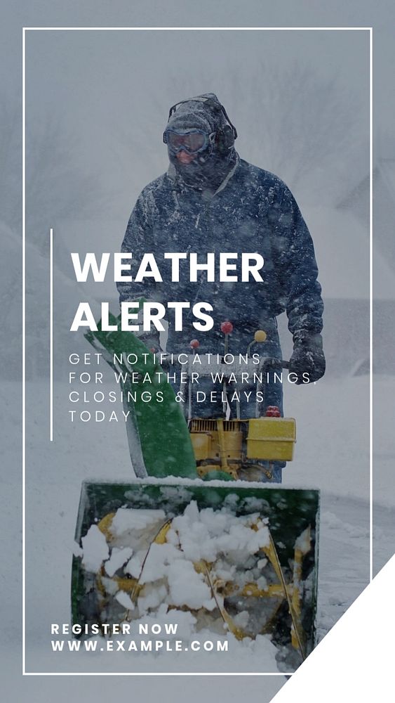 Weather alerts Instagram story template, editable text