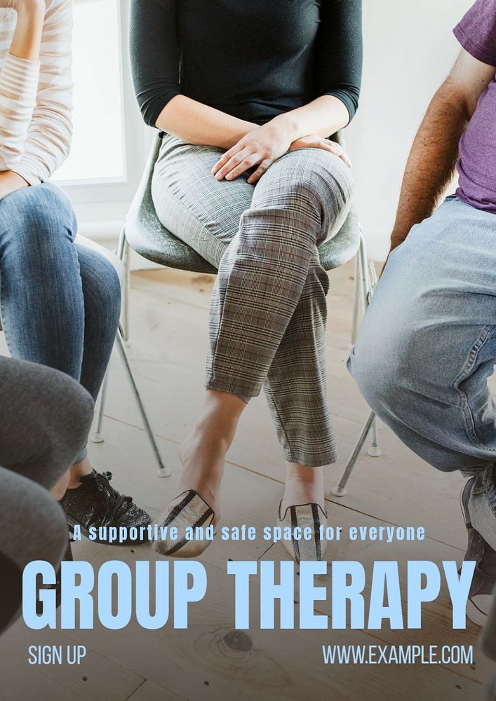 Group therapy poster template, editable text and design