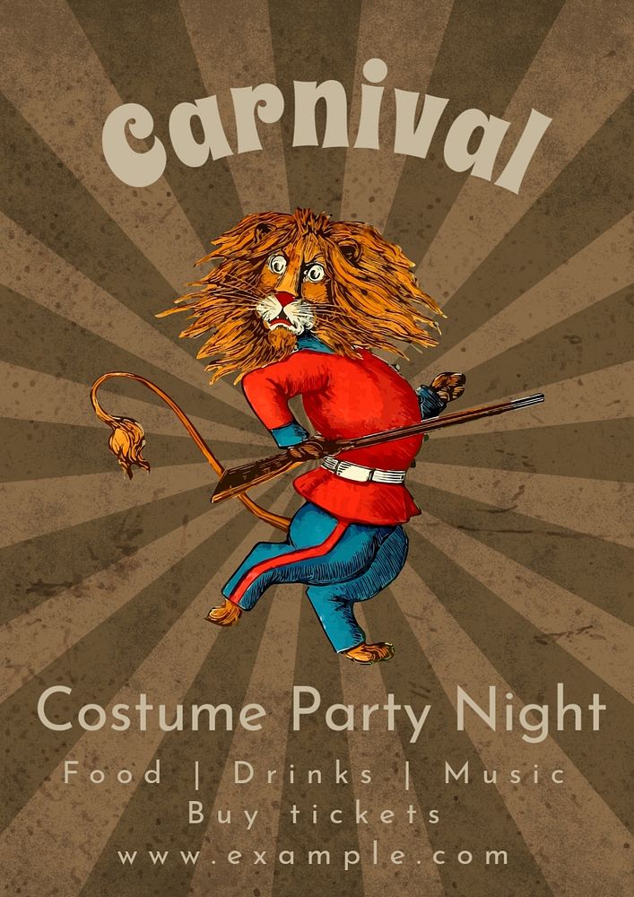 Carnival party  poster template, editable text and design