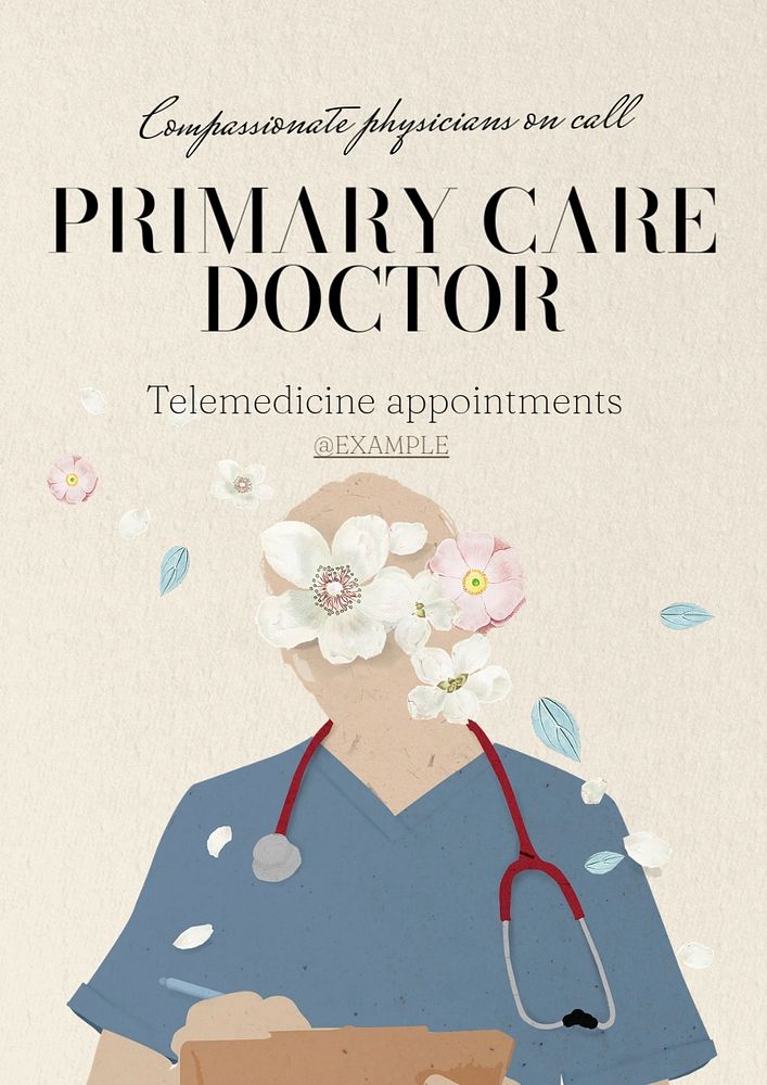 Doctor poster template, editable text & design