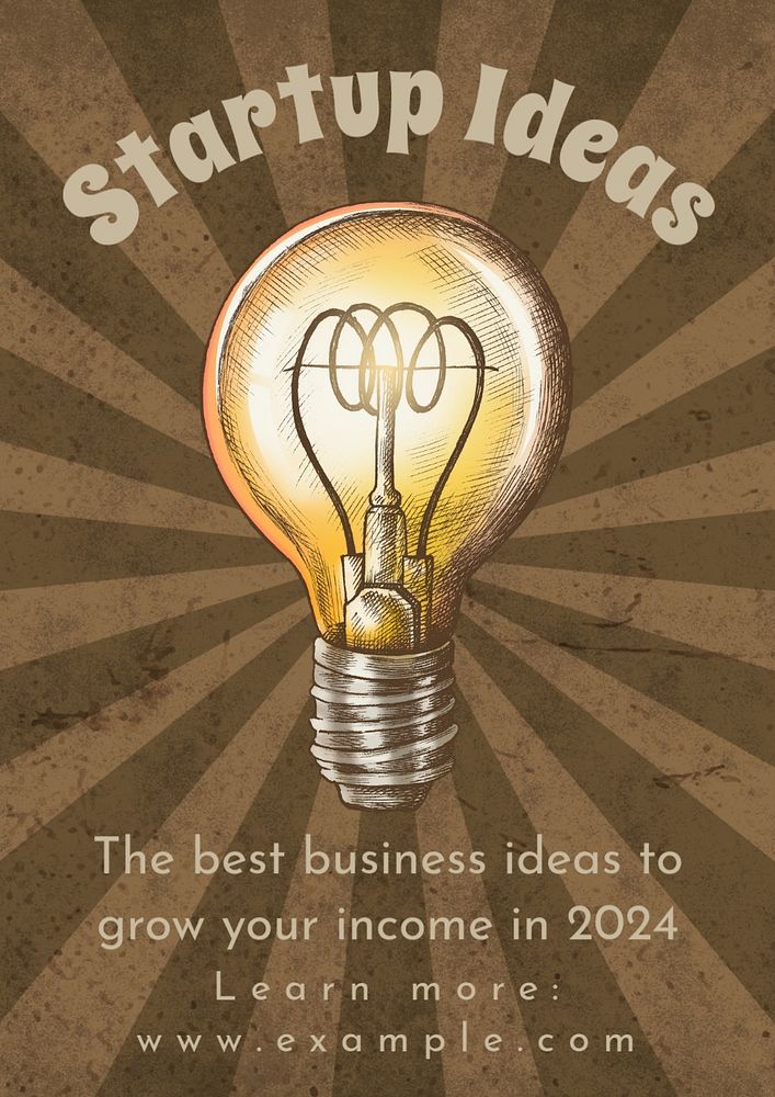 Startup ideas  poster template, editable text and design