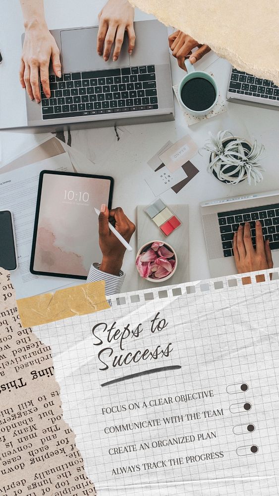 Steps to success Instagram post template, editable text