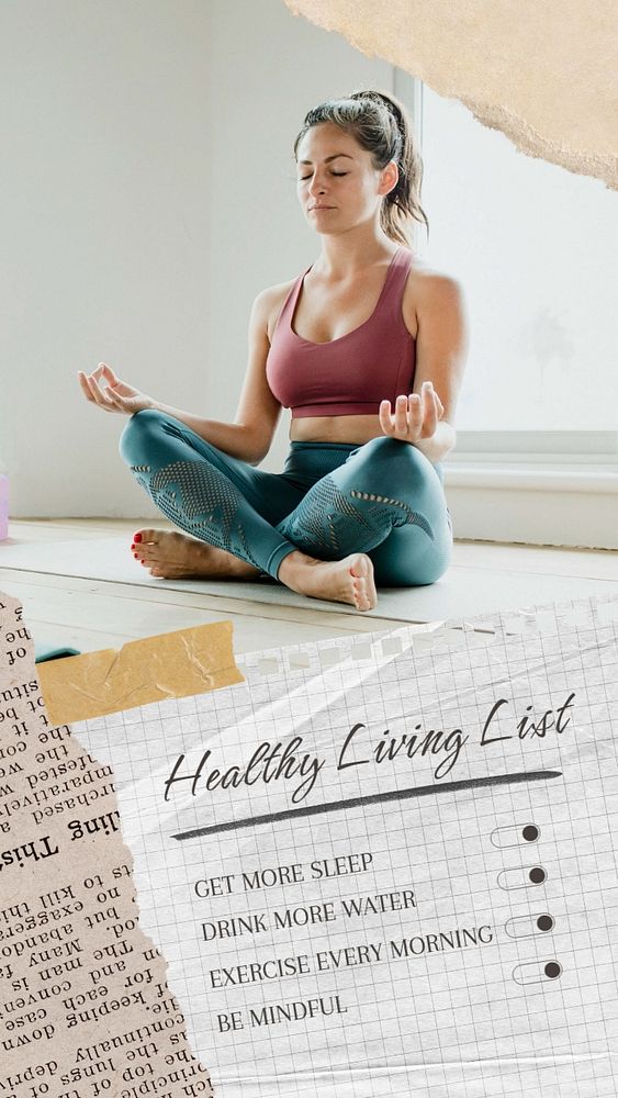 Healthy living list Instagram post template, editable text