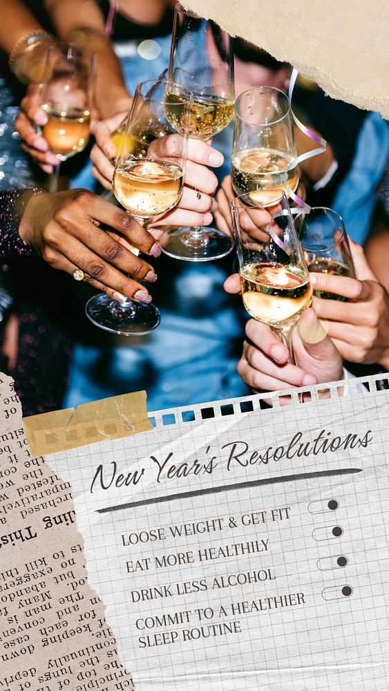 New Year's resolutions Instagram post template, editable text