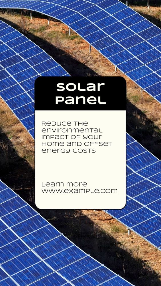 Solar panel social story template, editable Instagram design 