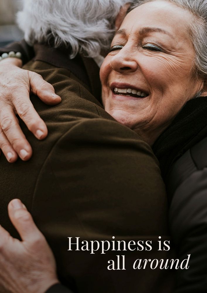 Happiness poster template, editable text and design