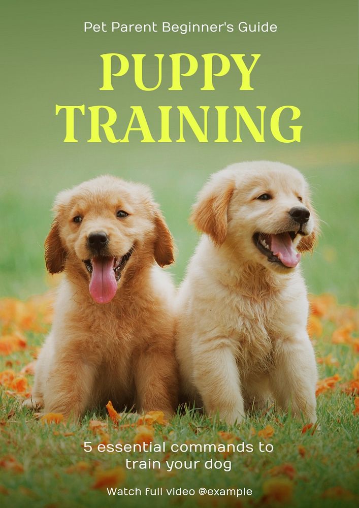 Dog training poster template, editable text and design