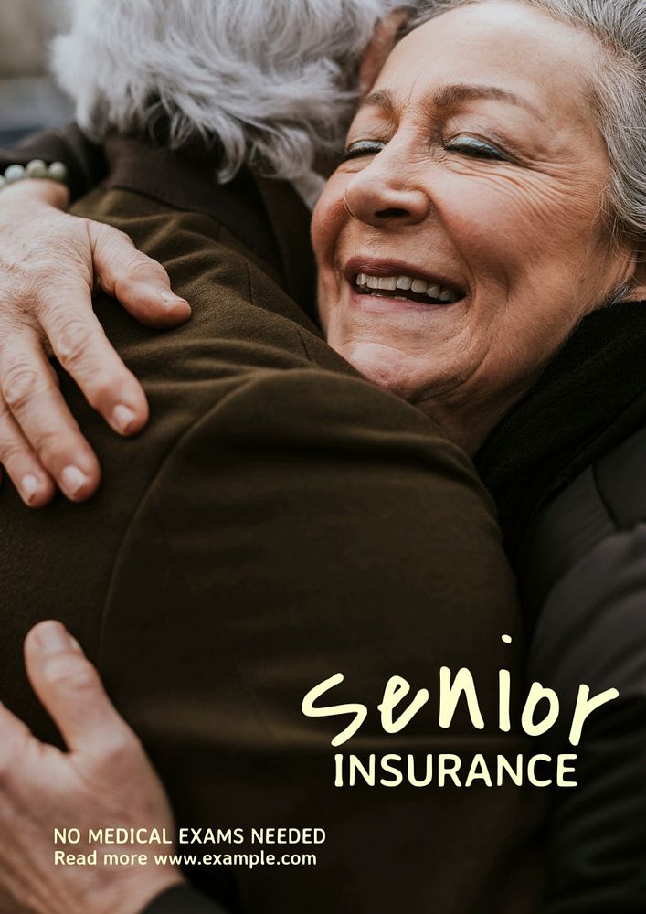 Senior insurance poster template, editable text and design