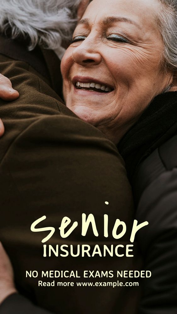 Senior insurance Instagram story template, editable text