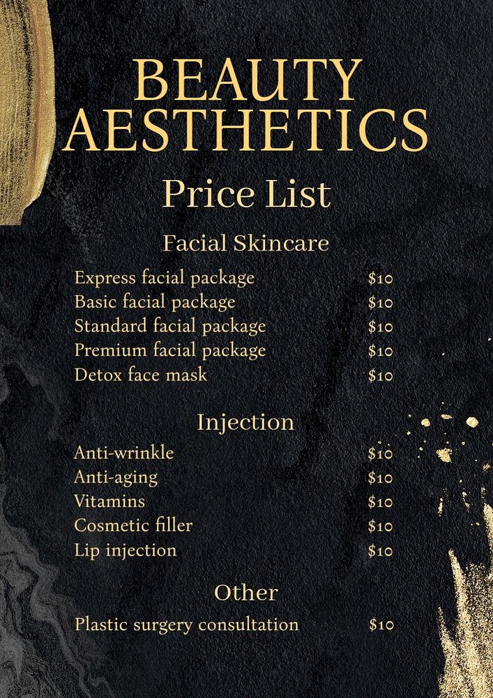 Beauty aesthetics poster template, editable text and design