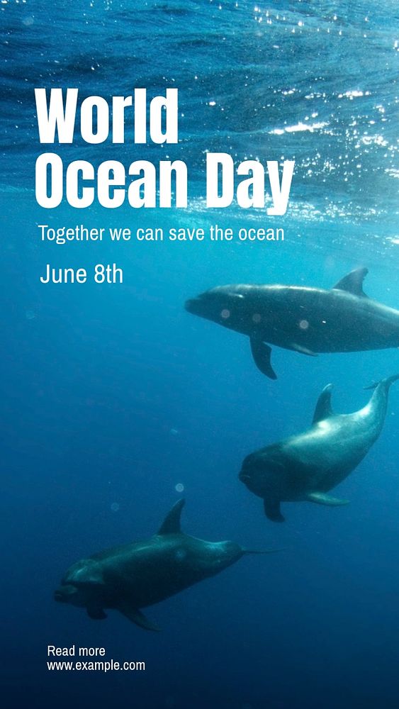 World ocean day Instagram story template, editable text