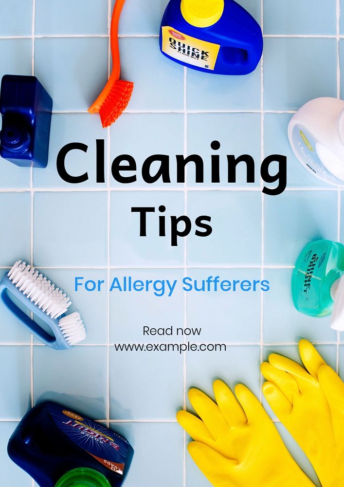 Cleaning tips poster template, editable text and design