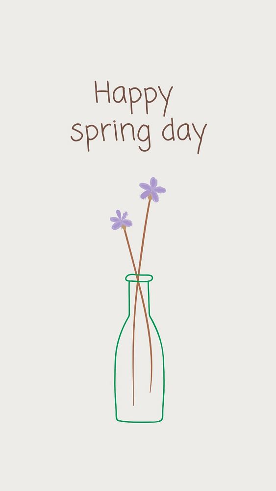 Happy spring day Instagram story template, editable text