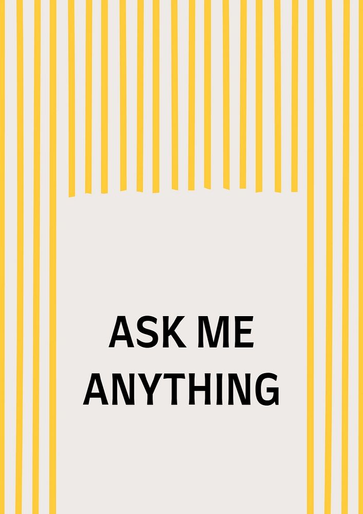 Ask me poster template, editable text & design