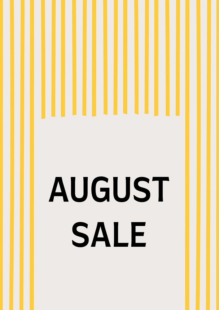 August sale poster template, editable text & design