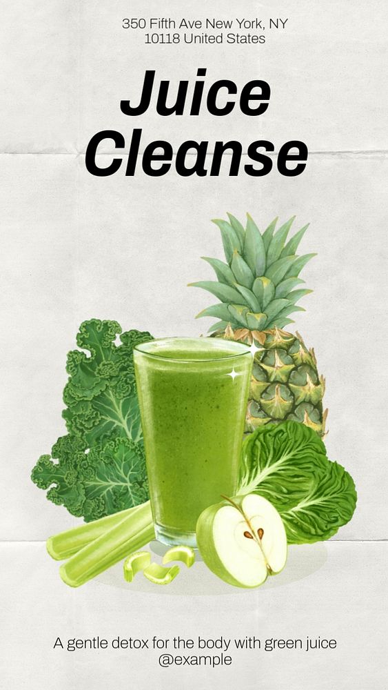 Juice cleanse Facebook story template, editable design