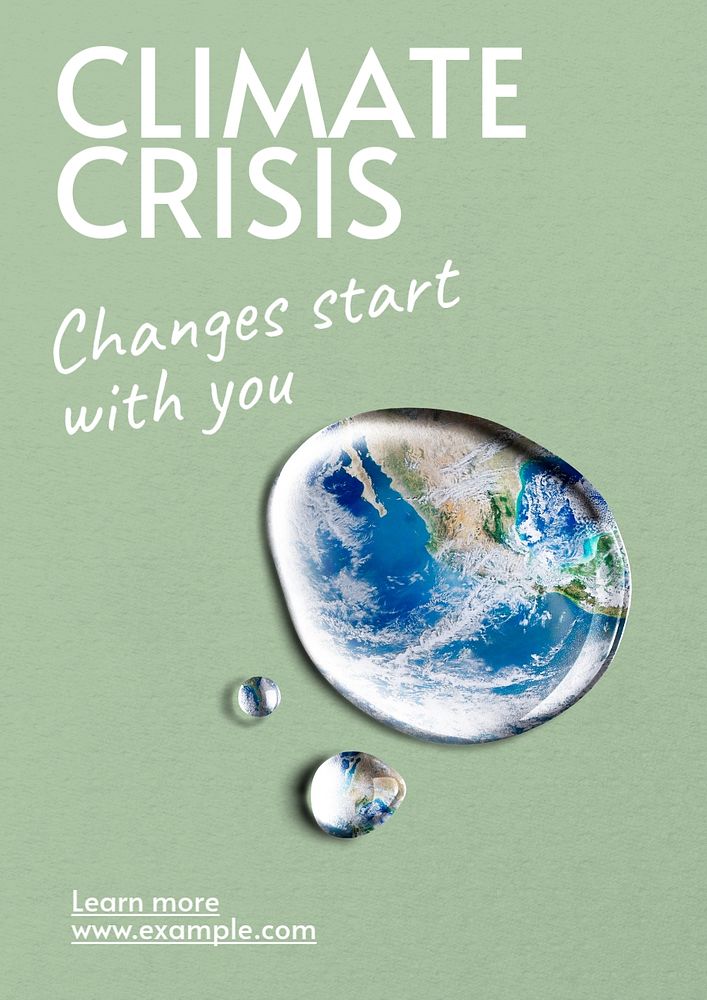 Climate crisis poster template, editable text and design