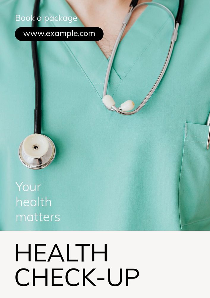 Health check-up poster template, editable text and design