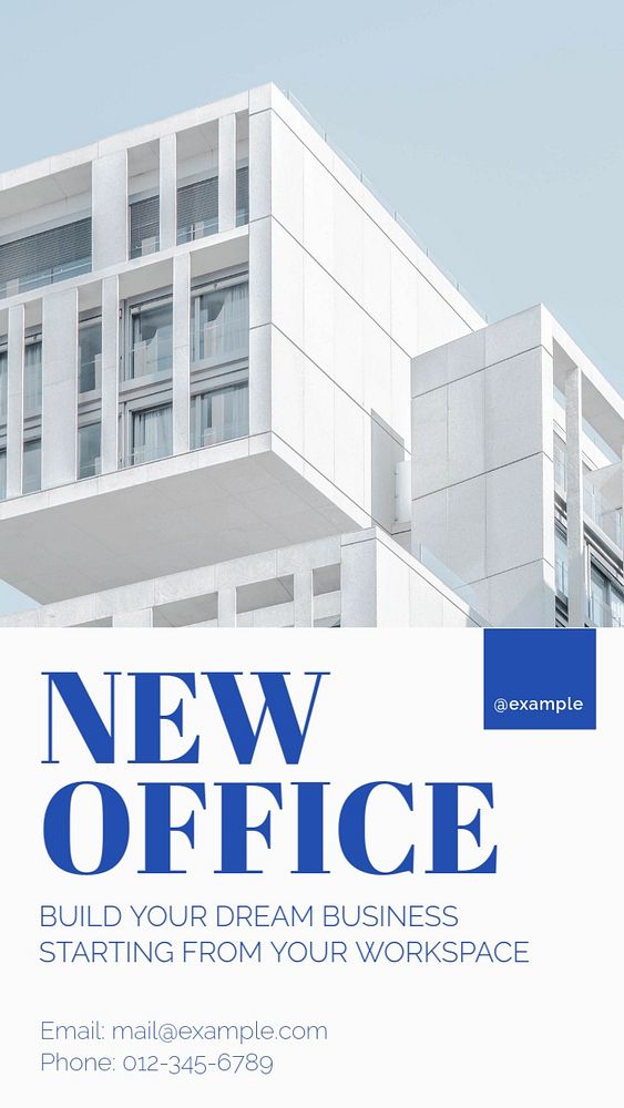 New office Instagram story template, editable text