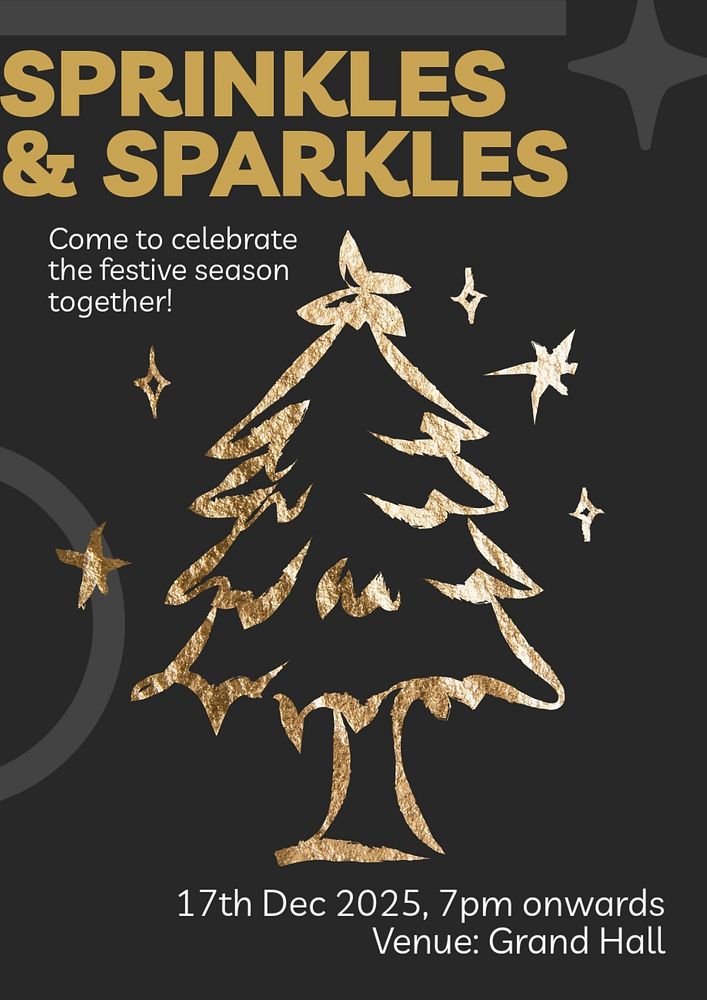 Sprinkles & sparkles festival poster template, editable text and design