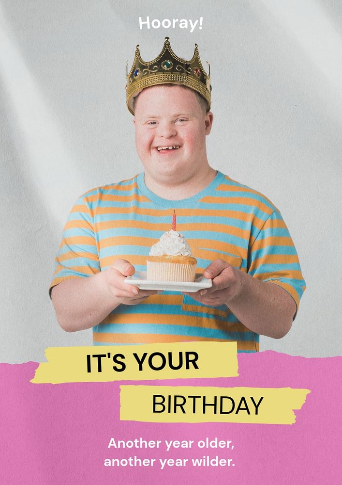 Birthday wish poster template, editable text and design