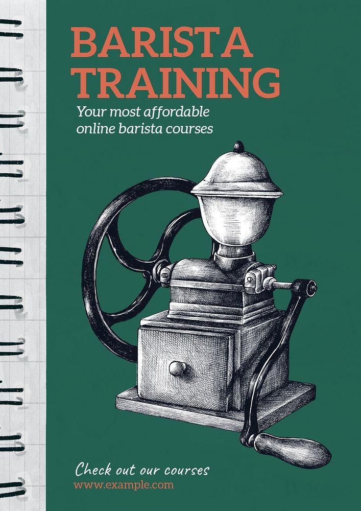 Barista training poster template, editable text and design