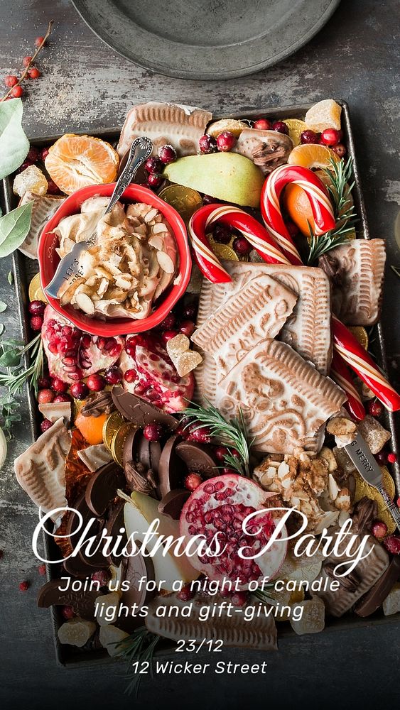 Christmas party Instagram story template, editable text