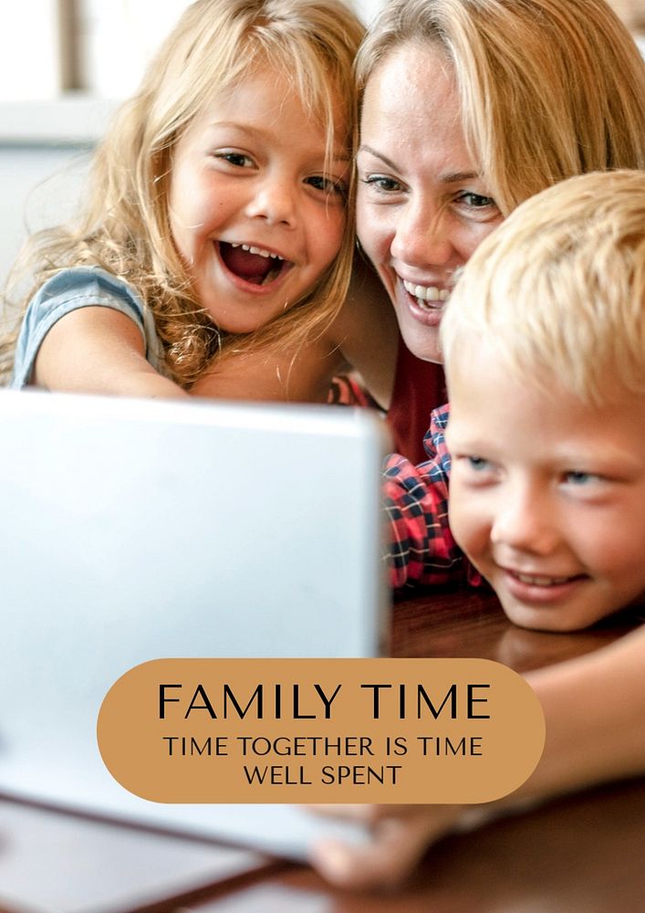 Family time poster template, editable text and design